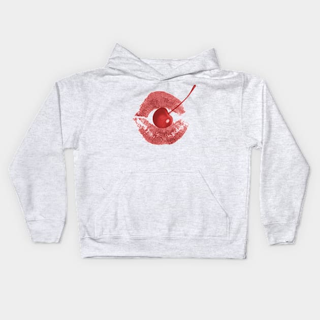 Coquette Red Lips Cherry Kids Hoodie by YourGoods